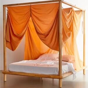 Urban Outfitters Orange Canopy Bed Drape